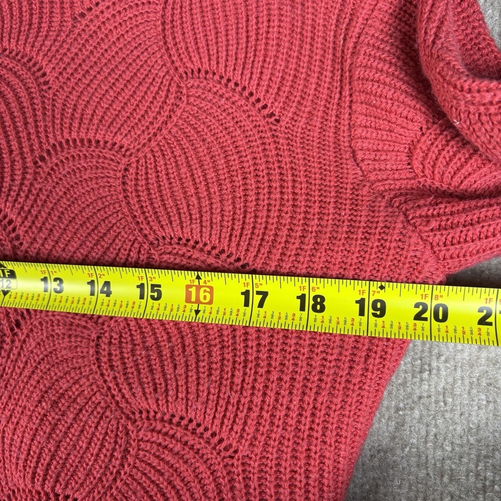 Marine Layer Womens Small Pink/Red Textured Knit Crewneck Sweater Casual - Picture 5 of 8